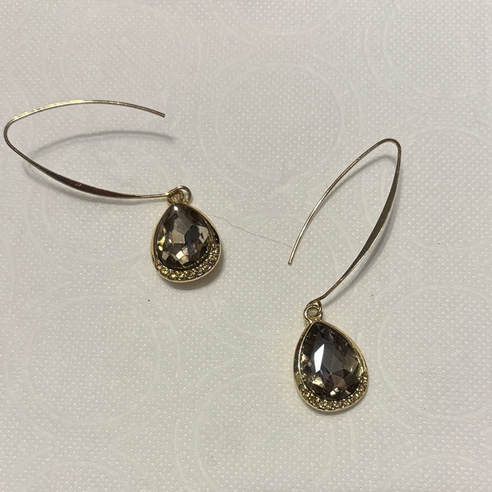 Elegant Gold and Silver Teardrop Earrings